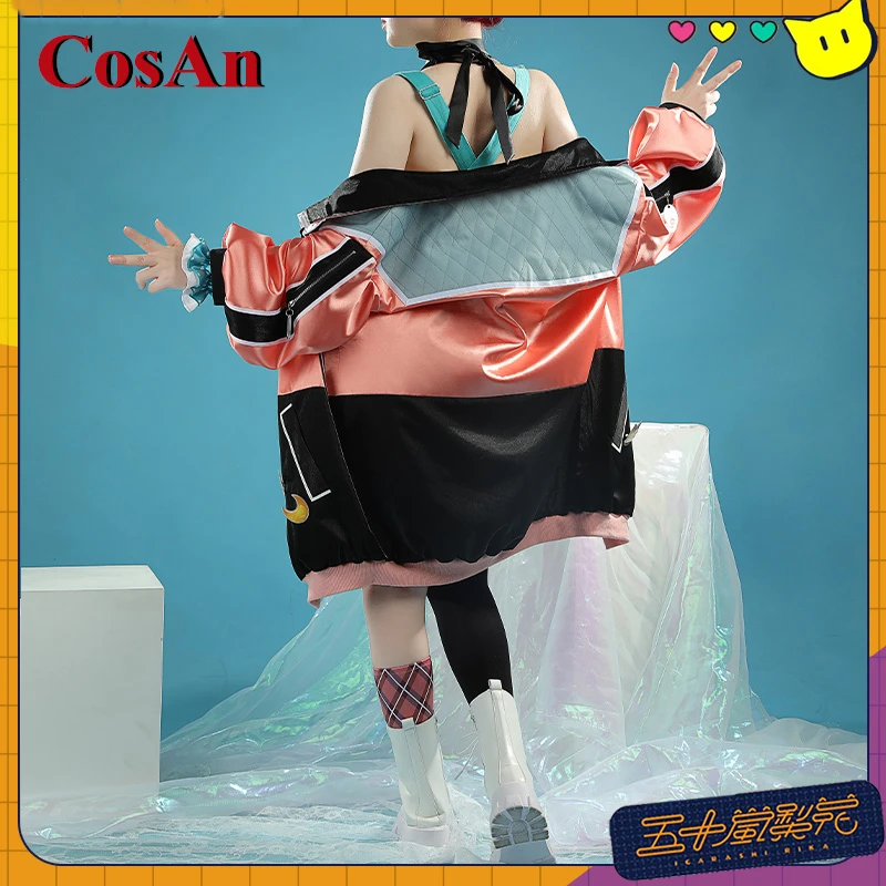 CosAn Anime Vtuber NIJISANJI Igarashi Rika Cosplay Costume Sweet Lovely Uniform Halloween Activity Party Role Play Clothing