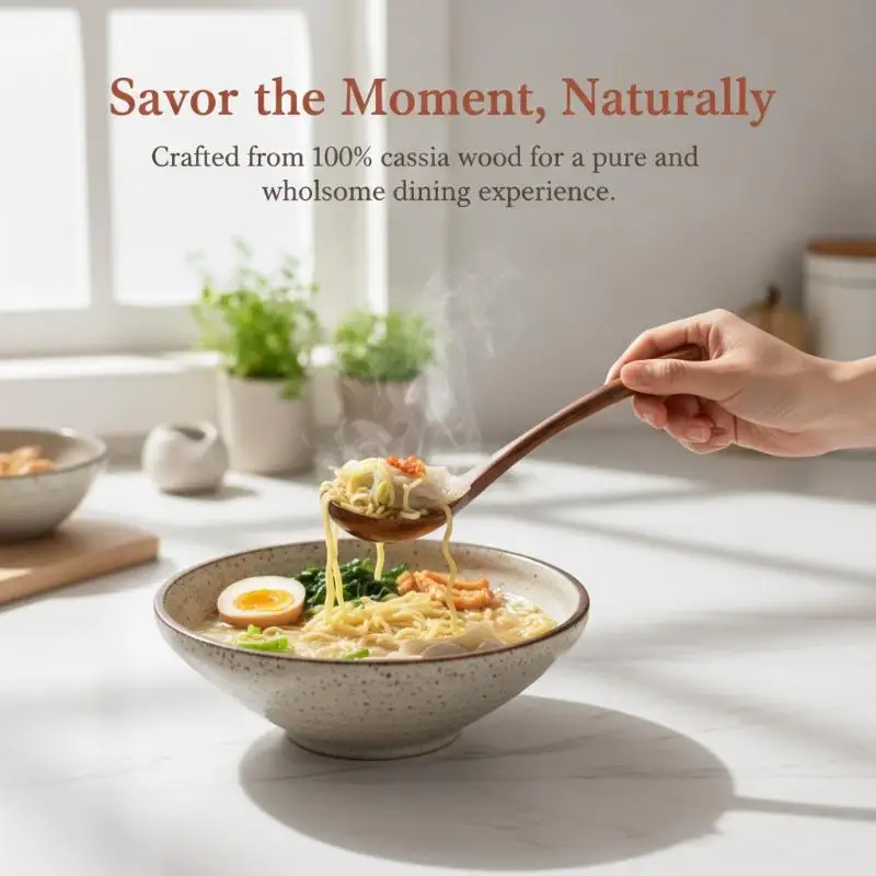 Handcrafted Natural Wooden Spoon Multipurpose BPA Free 1Pcs Smooth Finish for Cooking Mixing Stirring Home Kitchen Use