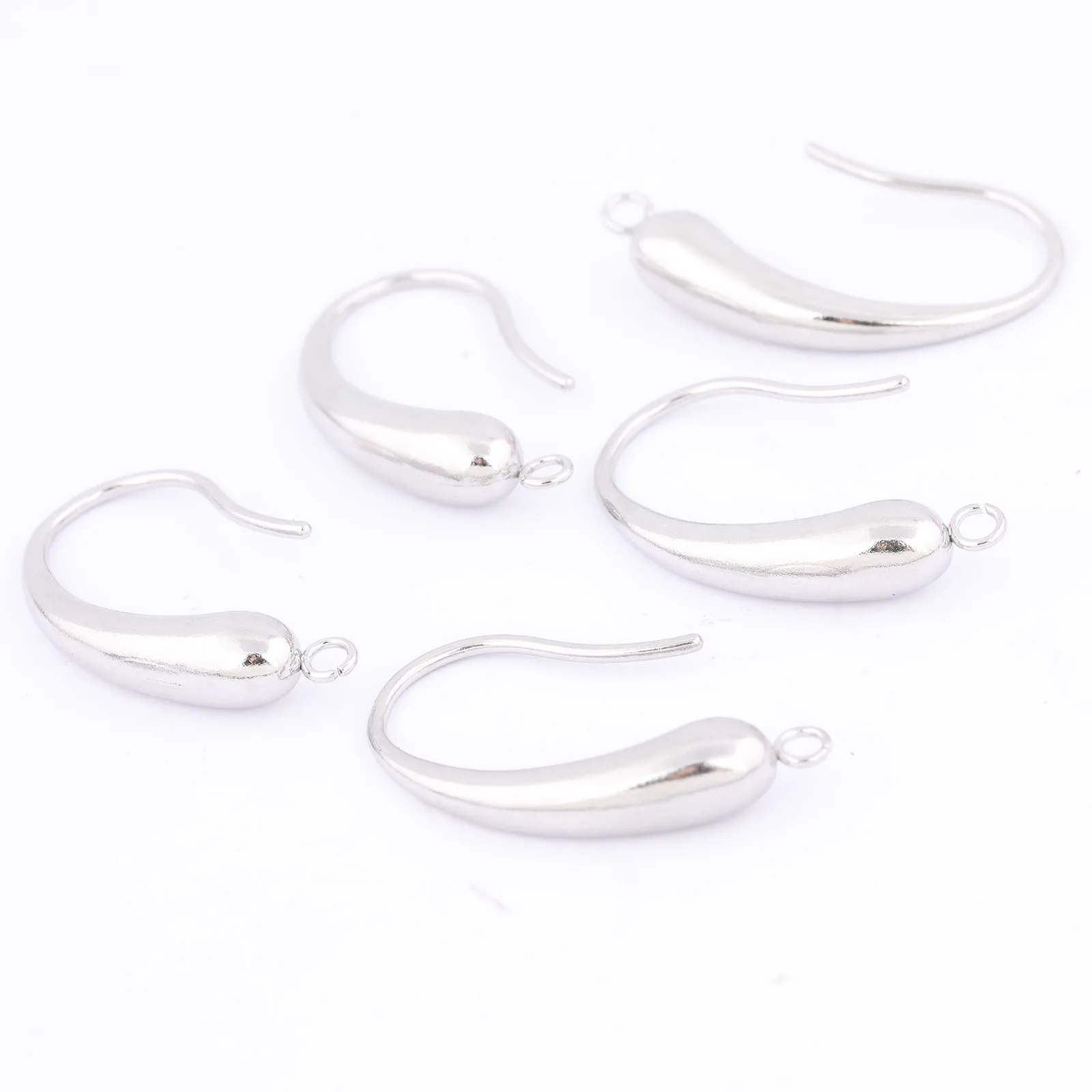 

10pcs Stainless Steel Earring Wire Hooks Findings Diy Ear Connectors For Jewelry Making Supplies 15x25mm