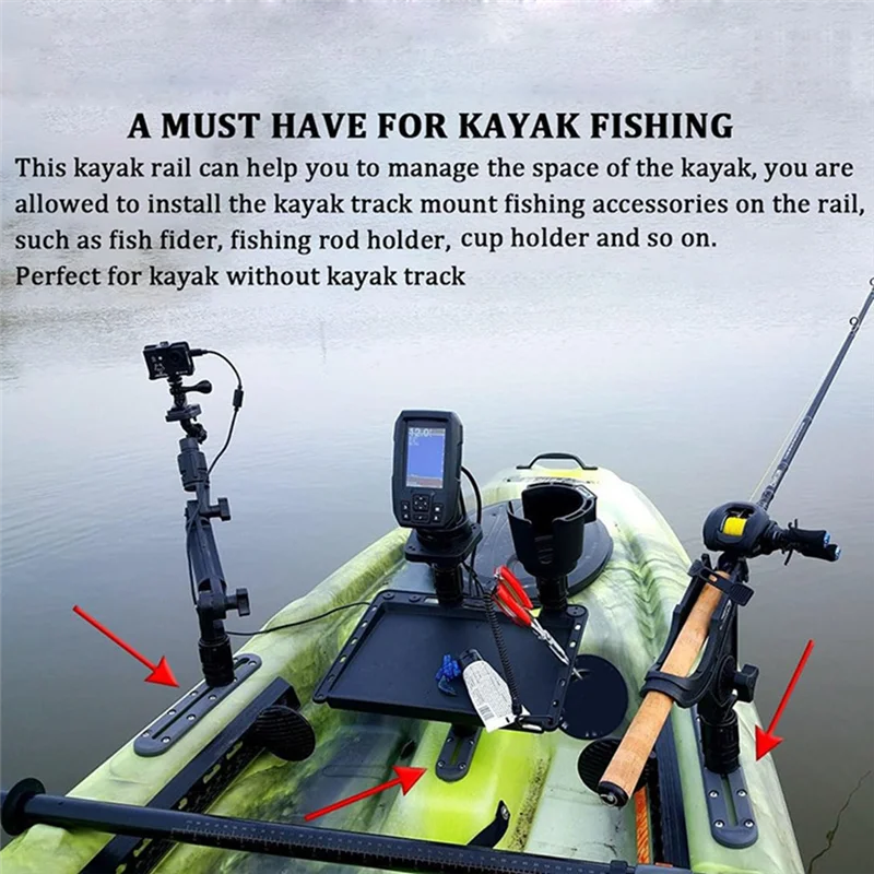 

ABYM Kayak Track For Fishing Rod Holder, Kayak Gear Track Accessories For Cup Holder, Kayak Rail Track For Paddle Holders Durabl