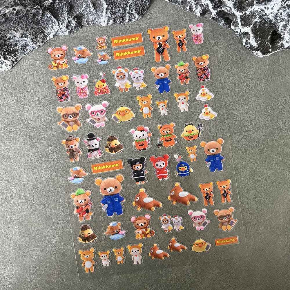 Pvc Mini Kawaii Kiioit Rilakkuma Strawberry Stickers Nail Art Waterproof Scrapbook Car Helmet Handbook Skateboard Stickers Gifts