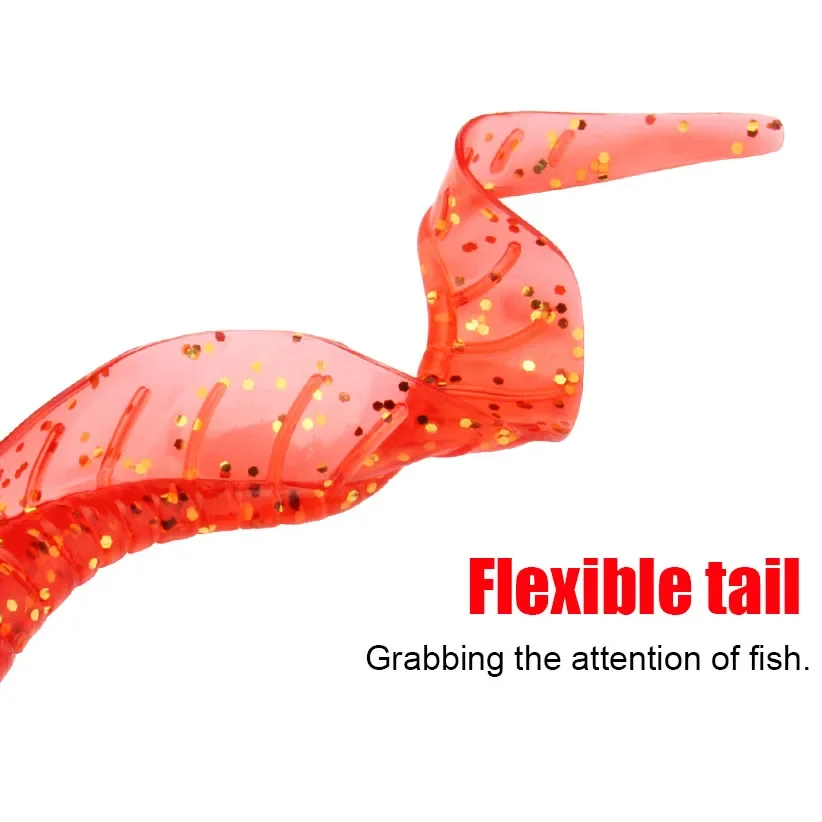 Spinpoler 11cm Soft Lure Grub Worm 3pcs Long Tail Grub Artificial Crank Big Bait Wobbler Swimbait For Bass Trout Crappie Pike image 3