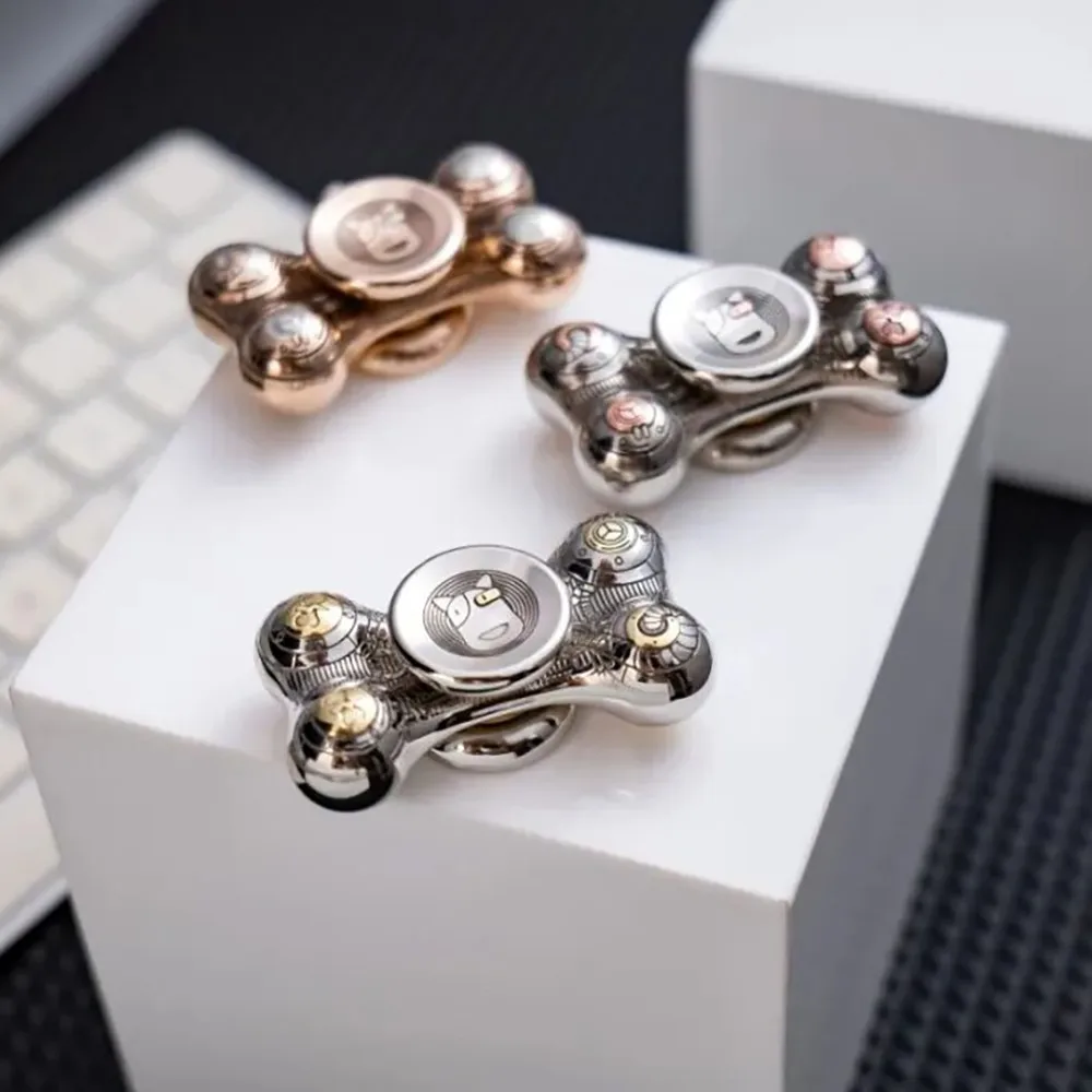 ONE BEAN & Chuck EDC Fidget Spinner Copper Cupronicked Two-Bladed Fidget Spinner Fidget Toys For Adults