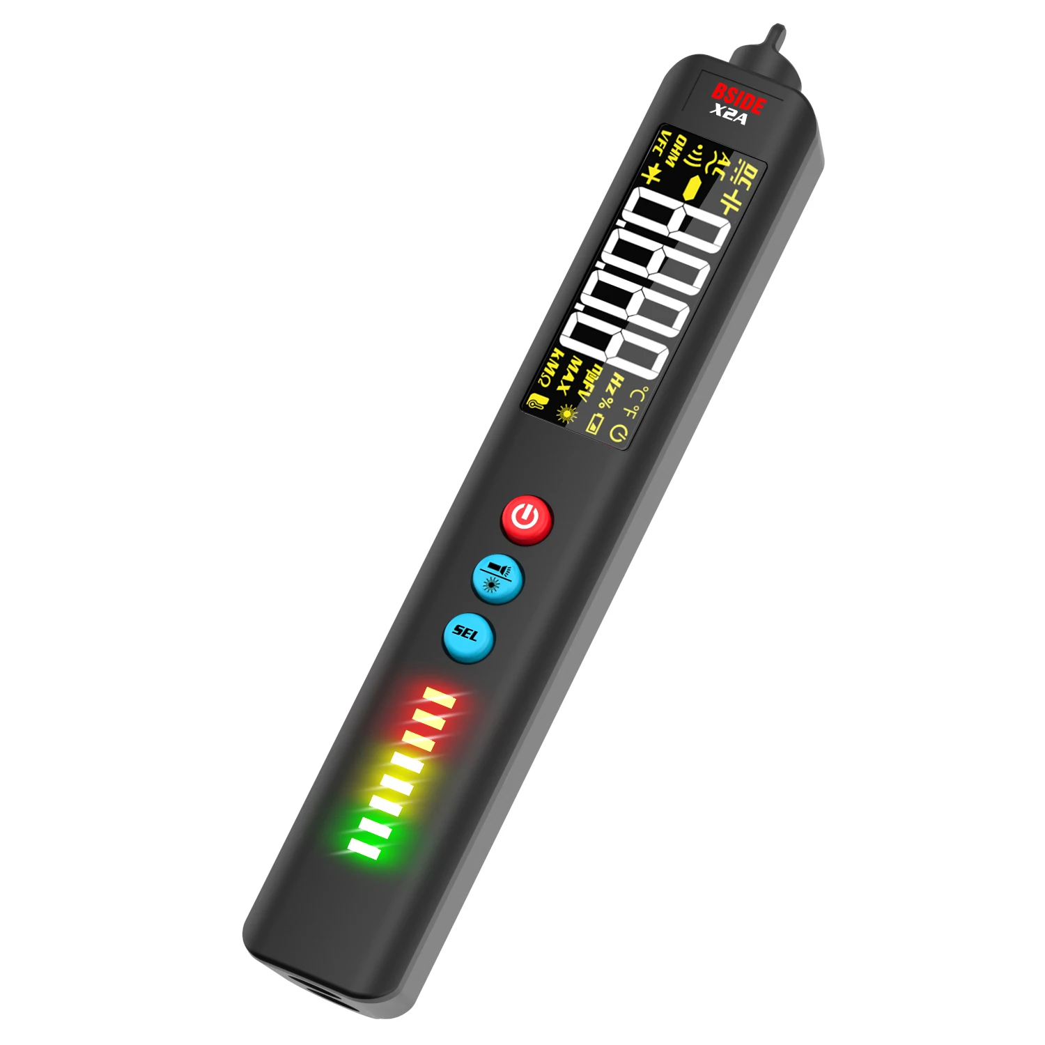 MAXRIENY Multímetro Digital Tensão Tester Sem Contato Tensão Detector Pen Medida Capacitância VFC Diodo Live Check Elétrica