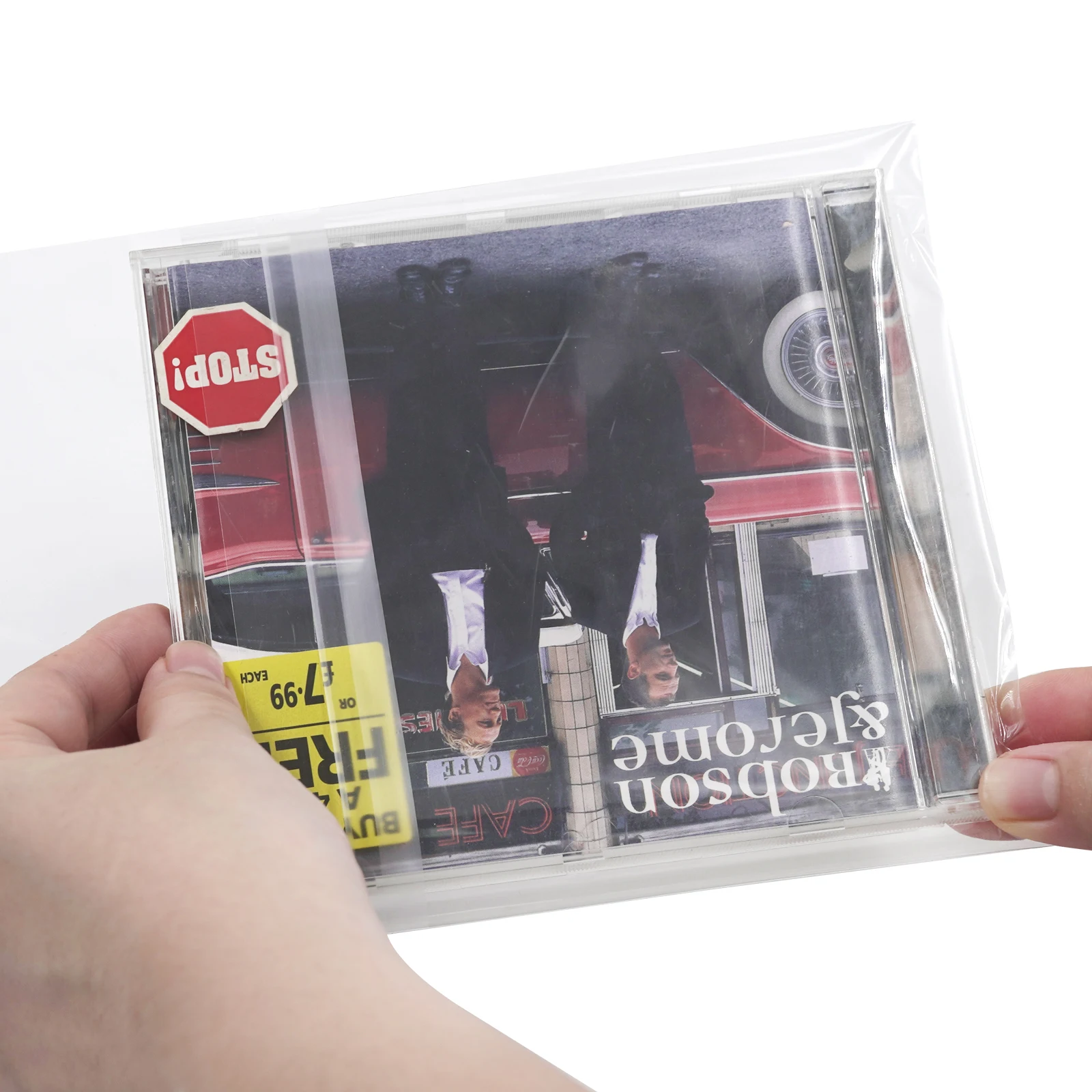 100 أكمام خارجية شفافة قابلة للإغلاق 4 مل CD لمجموعة أقراص مضغوطة مقاس 5 بوصات / 2 أقراص