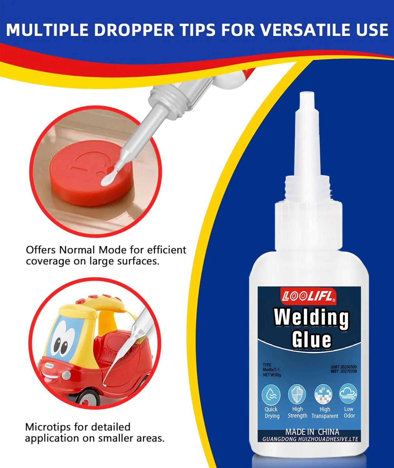 LOOLIFL، غراء فائق، غراء بلاستيكي، غراء تجفيف فوري، يستخدم للألعاب والخشب والحرف اليدوية والديكورات والمنتجات البلاستيكية وما إلى ذلك