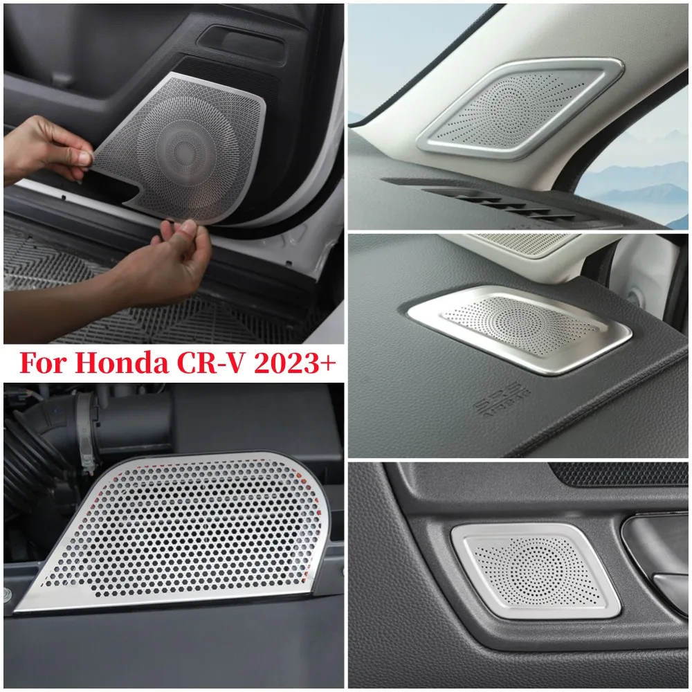 

For Honda CR-V CRV 2023 2024 Loudspeaker Cover Trim Stainless Car Door Stereo Audio Sound Speaker Frame Accessories Car Styling