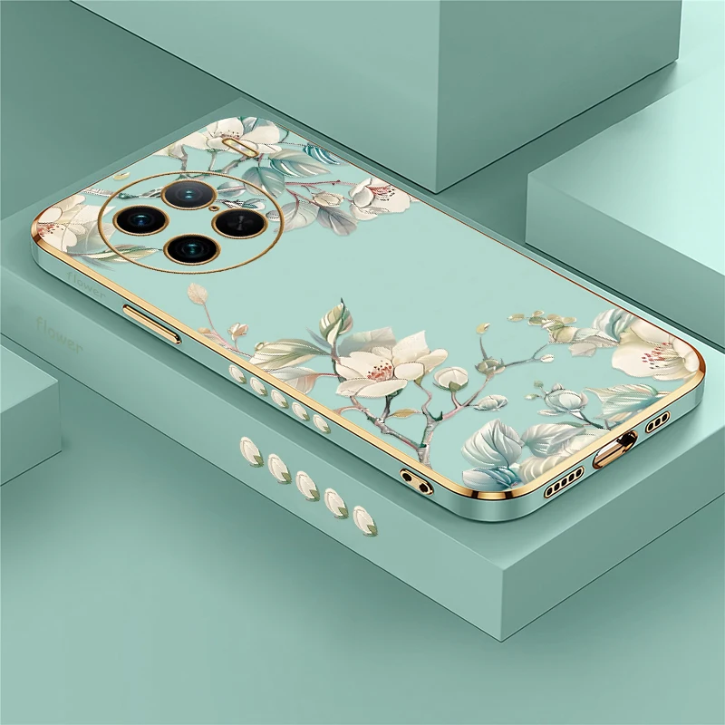 Luxury Lens Protective Phone Case For Vivo T1 5G India U20 U10 U3 U3X U1 T1 Pro Plating Shockproof Flowers Pattern Cover