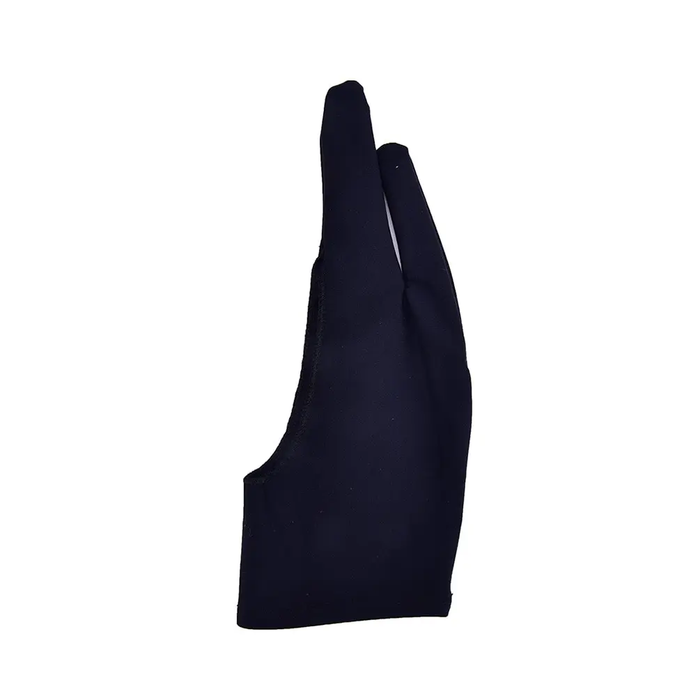 Black 2 finger artist glove anti-fouling for drawing painting digital tablet writing glove for Art Students