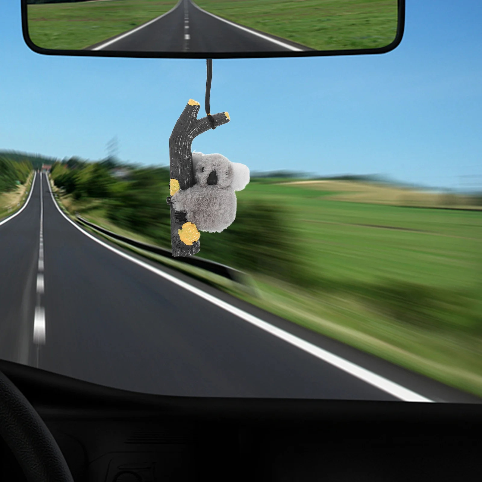 

Car Hanging Pendant Koala Rearview Mirror Charm Unique Hanging Ornament Car Accessories Interior Decoration Blessing