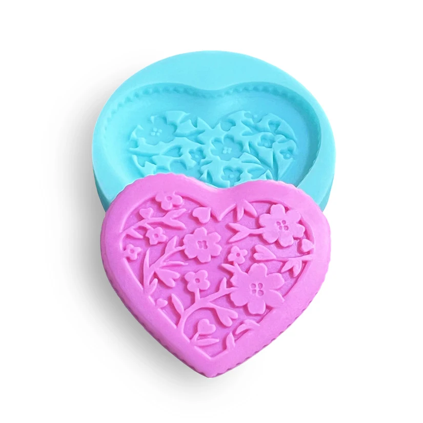 4pcs/set Heart Rose Photo Frame Silicone Sugarcraft Mold Resin Tools Cupcake Chocolate Fondant Cake Decorating Tools