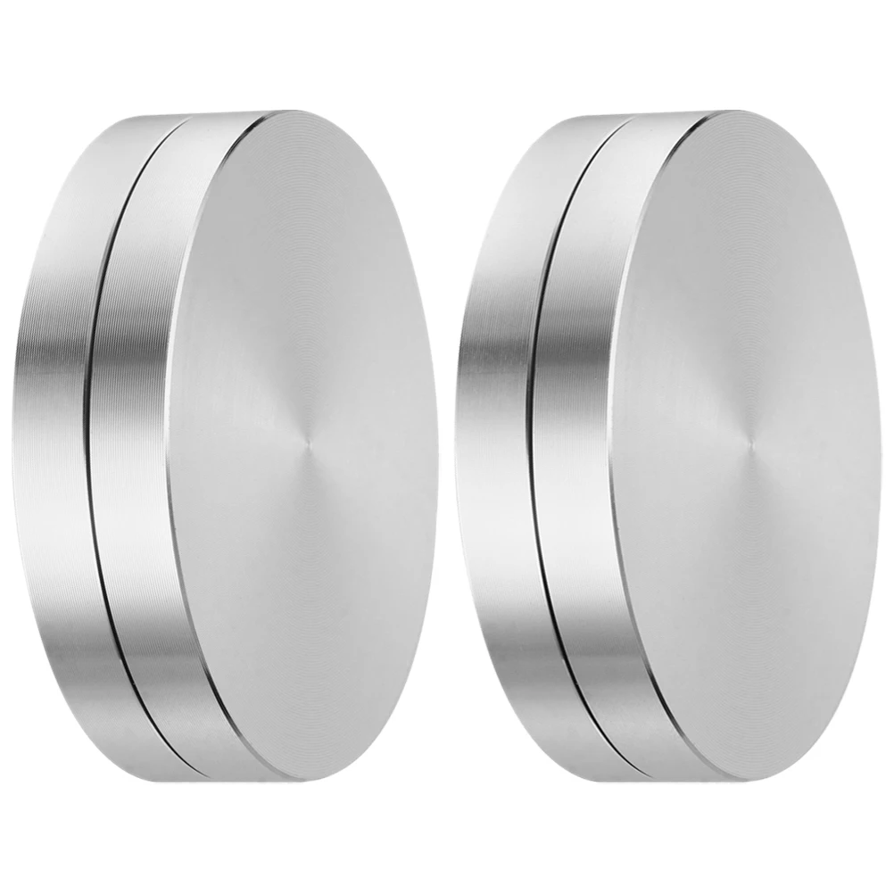 

2pcs Cake Turntable Aluminum Alloy Stand Rotating Cake Decorating Stand Base Bearings Smooth Rotation Glass Table Storage Tool