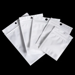 30/50/l00pcs White Jewelry Bags OPP Packing Zip Pouch For Jewelry Display Storage Small Bead Earring Packaging Supplies