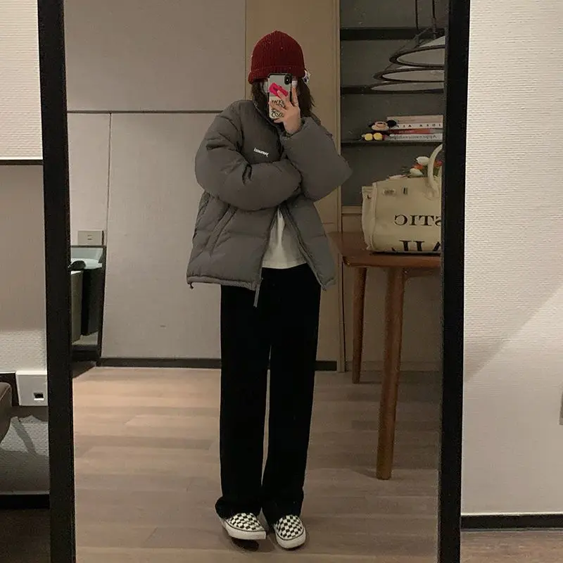 Solid Pockets Zipper Cardigan Long Sleeve Parkas Elegant Fashion Harajuku Tops Women Loose Casual Sweat All Match Outerwear