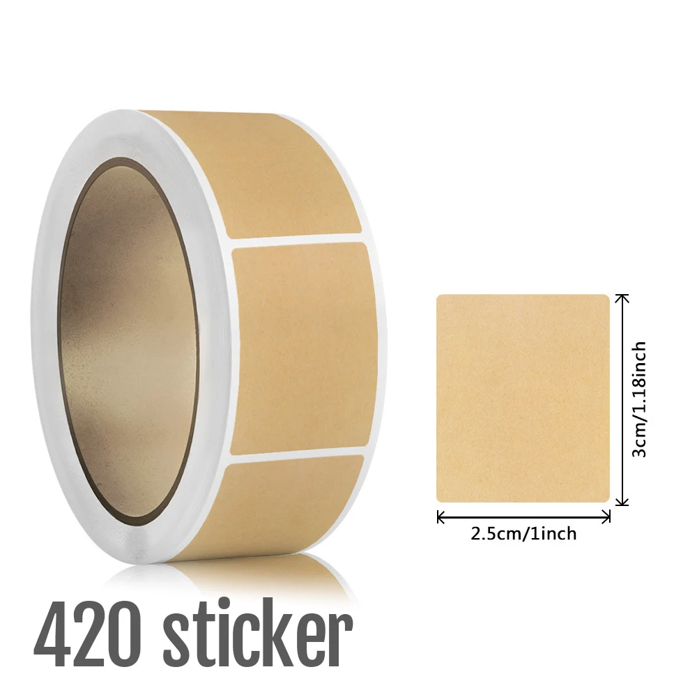 1 Rolle Kraftpapierblank kann Namen schreiben, selbstklebende Versiegelung, Geschenkaufkleber, Heimverpackung, Siegeletiketten, rechteckig – Detail 7