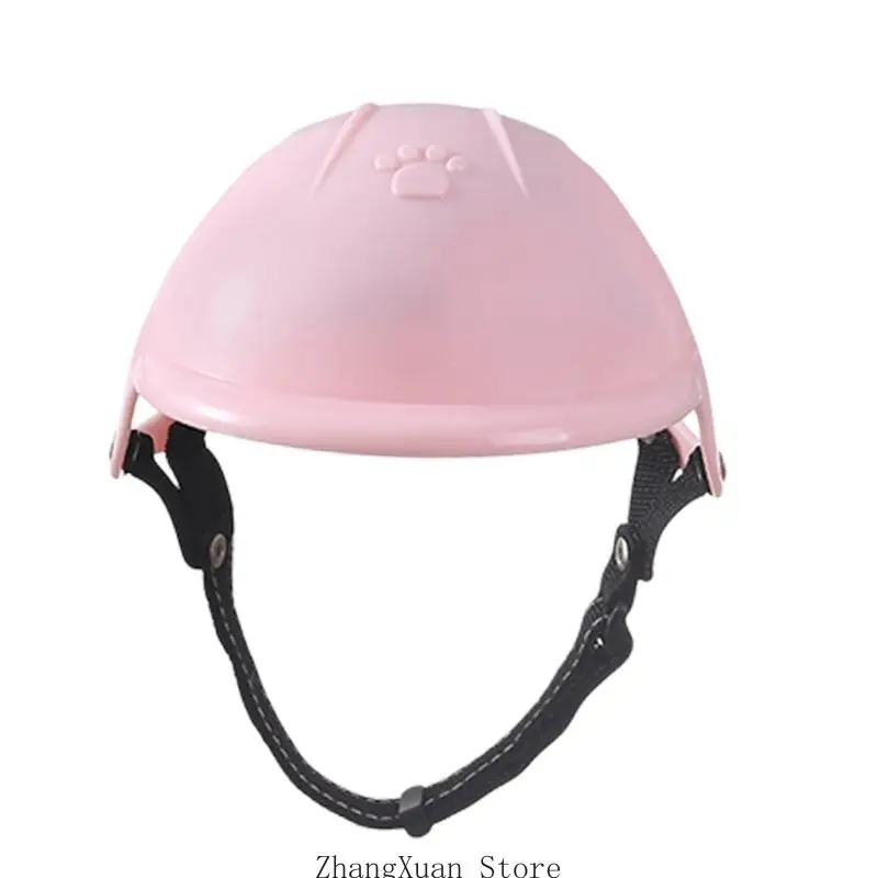 Leichter ABS-Haustierhelm, Hundehelm mit Ohrlöchern und verstellbarem Kinnriemen für Motorradfahren, Radfahren oder – Detail 7