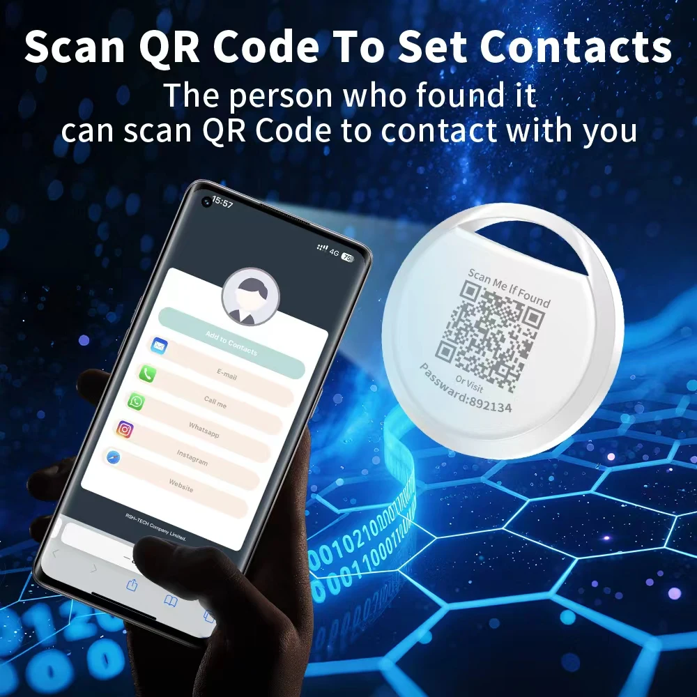 حقيبة تعقب QR Code Android لتحديد المواقع ضد الخسارة تعمل مع تطبيق Google's Find Hub Navigate Smart Home Item Finder لـ Xiaomi Pixel #4