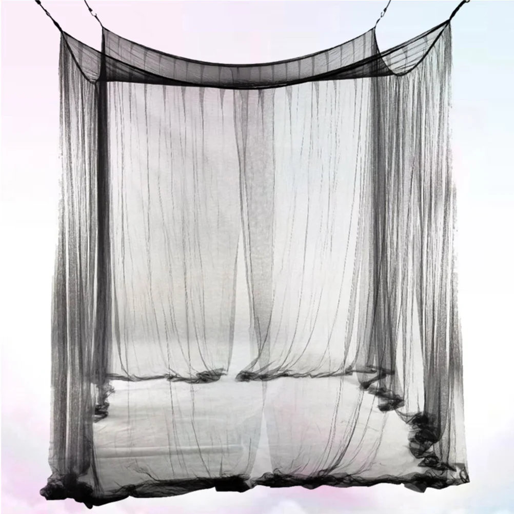 Mosquito Net Cotton Bed Black Curtains Mosquito Net Bed Curtains Queen Size Bed Curtain Large Square Netting Black Curtain Guard