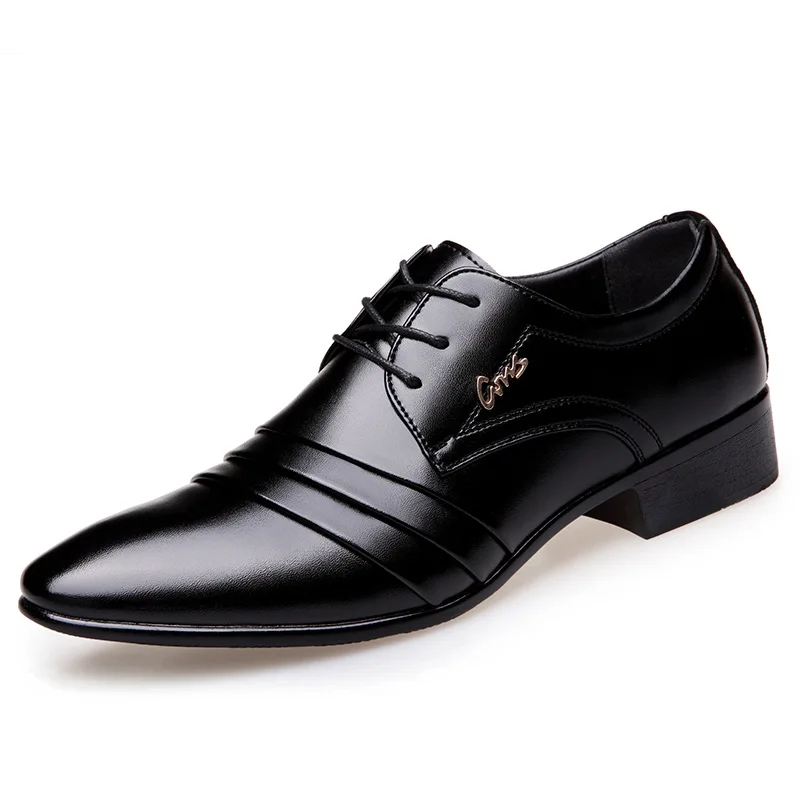 2021 New Fashion Mens Leather Shoes Wedding Business Dress Nightclubs Oxfords Breathable Working Lace Up Shoes