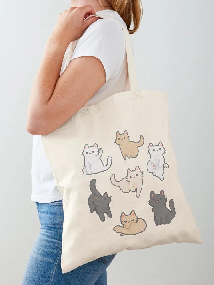 

kawaii kittens Tote Bag Customizable tote bag canvas tote reusable shopping bags Fabric bag