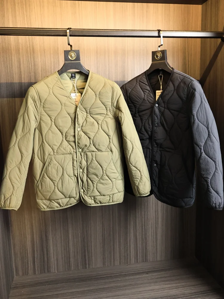 

Water-Resistant Lightweight Cotton Jacket V-Neck Men's Fashionable Urban Style Warmth Autumn Winter Outerwear Coat