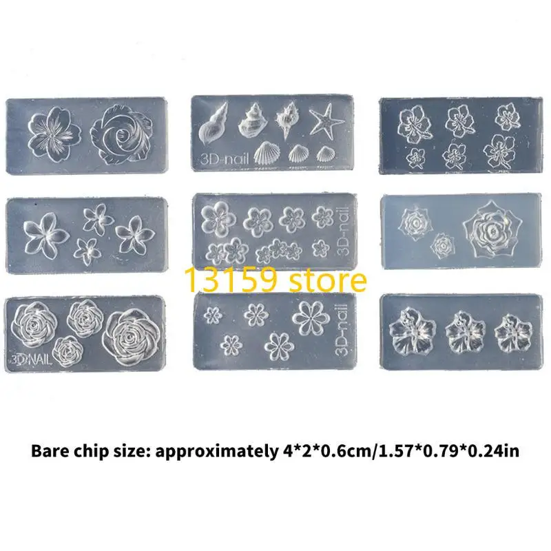 270A Plumeria-Blumen-Maniküre-Schablonenformen, Nail-Art-Formen, Blumenformen für Frauen