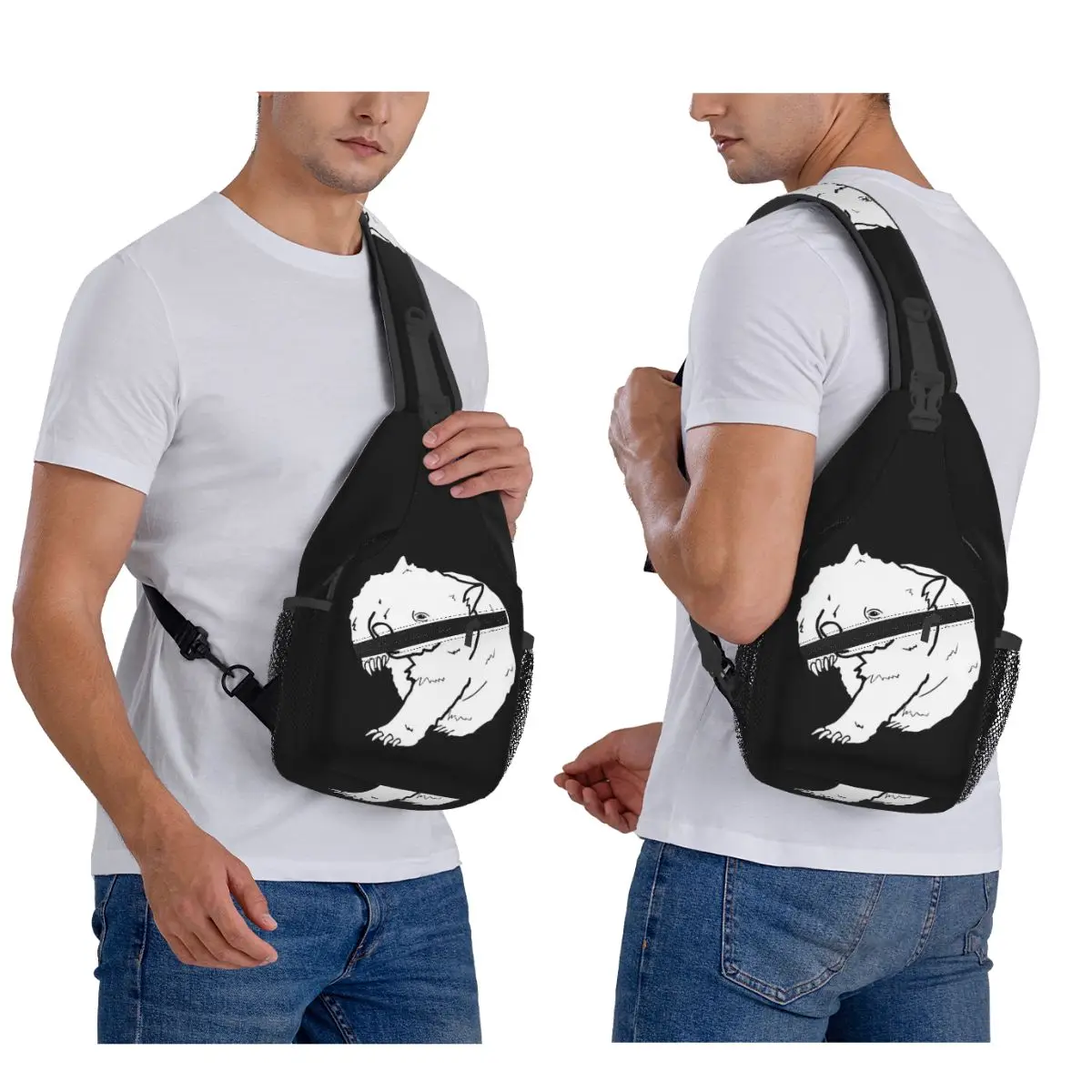 

Австралийская нагрудная сумка с рисунком вомба, мужской рюкзак через плечо, нагрудная сумка, дорожный походный рюкзак, сумка на плечо