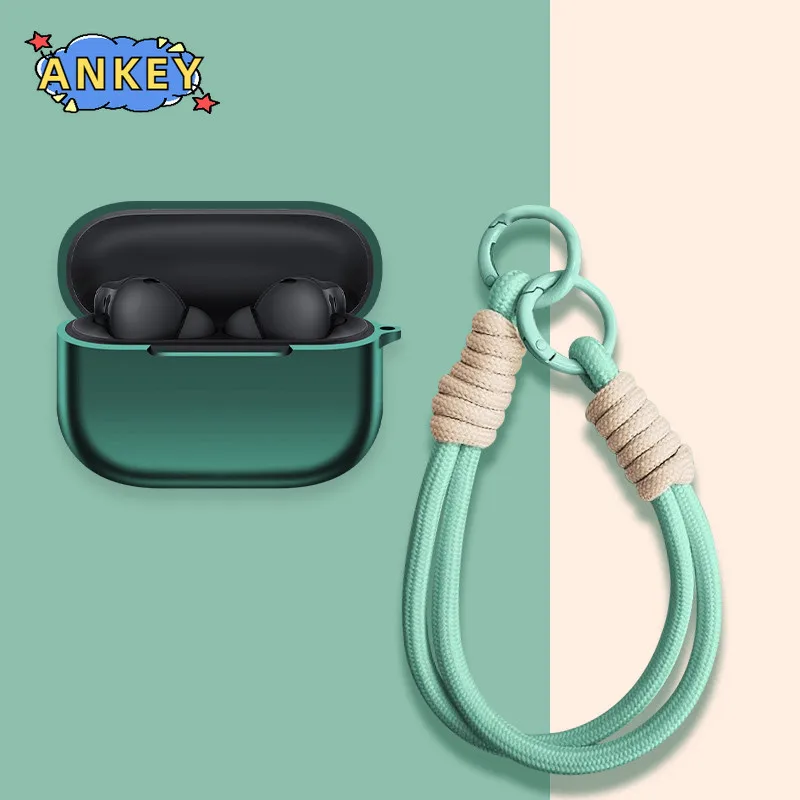 حافظة لهاتف هواوي FreeBuds SE 4 ANC مصنوعة من السيليكون الناعم ومحمولة ومقاومة للصدمات مع حبل حلقة تسلق