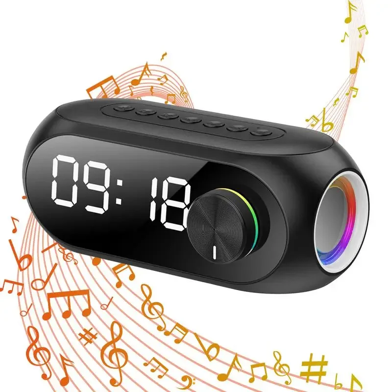 Blue tooth Speaker Dual Alarm Clock Speaker Clock Radio USB Rechargeable Digital Clock Speaker