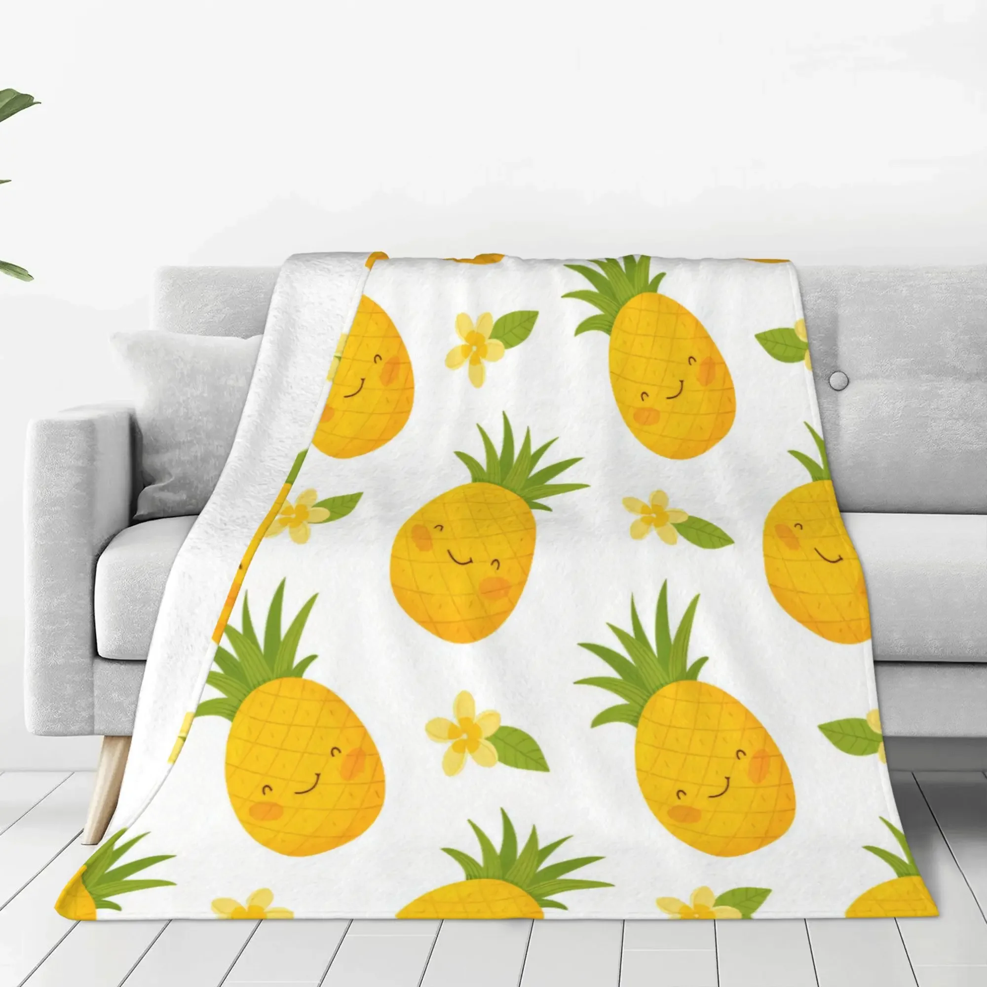 

Pineapple flannel blanket spring and autumn cover blanket for office sofa bed blanket