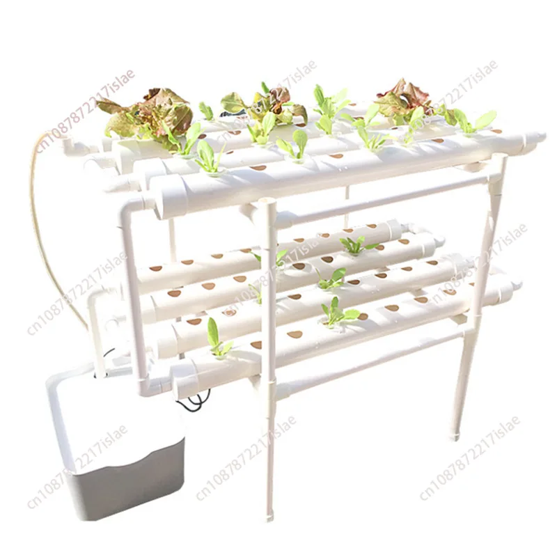 108 Holes Pipe Grow Kit NFT Indoor Greenhouse Planting Box Gardening System Nursery Pot Hydroponic Rack