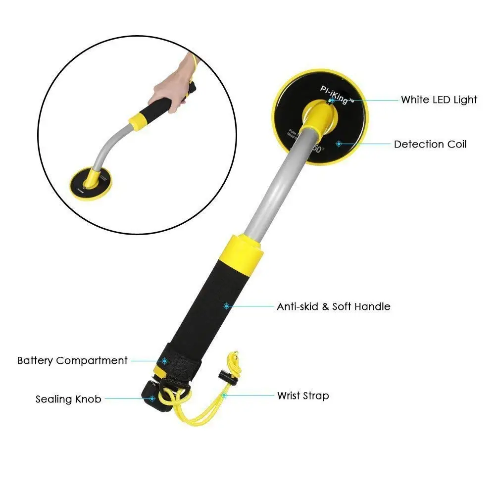 PI-Iking 750 Waterproof High Quality Waterproof Metal Gold Detector For Diving Treasure Hunting