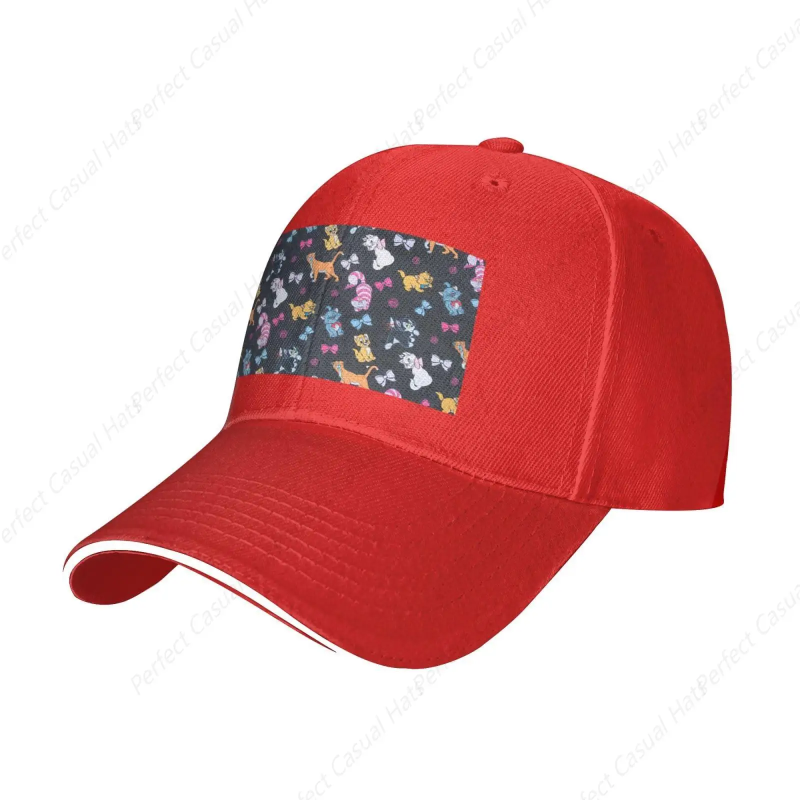 High Quality Cute Cartoon Cat Retro Print Sandwich Caps Peaked Caps Trucker Hat Men Women Outdoor Sport Sun Visor