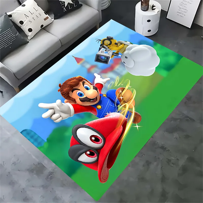 3D Super Mario game pattern carpet, living room bedroom home decor kids room baby pad bathroom kitchen carpet birthday gift