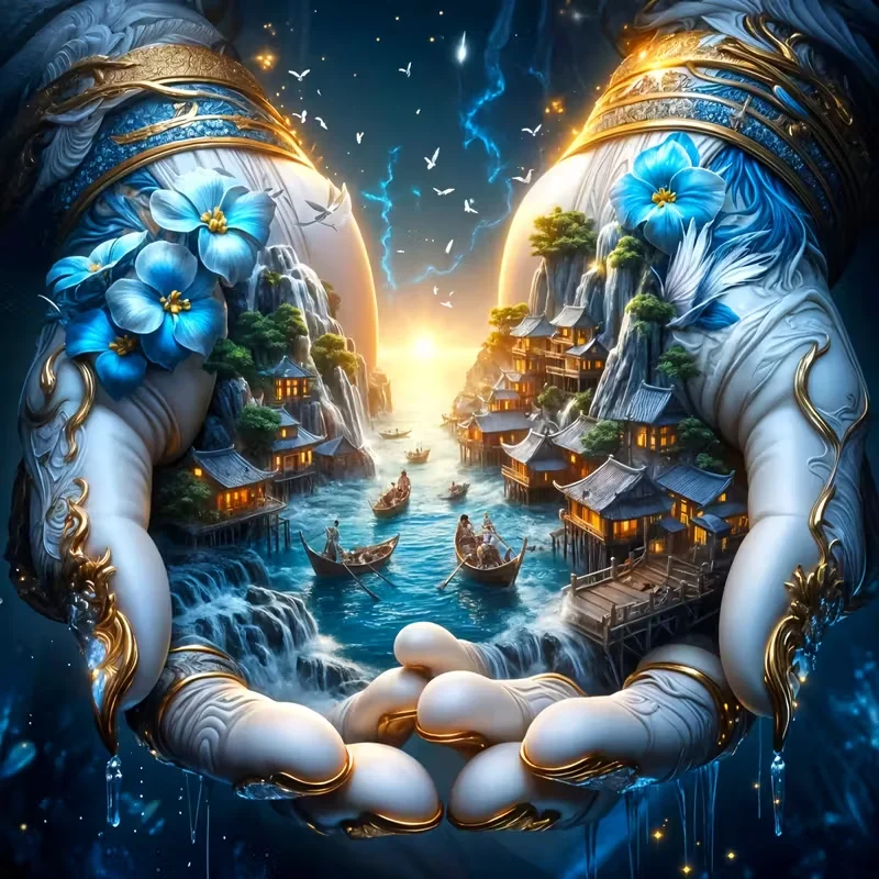 

Набор 5D алмазной живописи «сделай сам» - Пейзаж, круглые алмазные художественные поделки, подарки для украшения стен