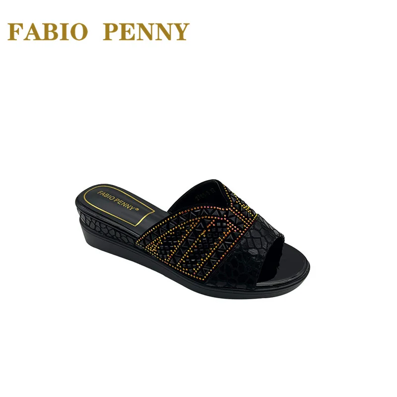 Fabio Penny Letnia Moda Jasna Wiertarka Impreza klapki damskie Platformy Imprez