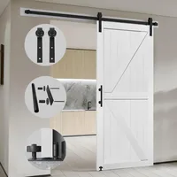 MDF Barn Door 26x84in with Sliding Hardware Kit, Waterproof PVC 3