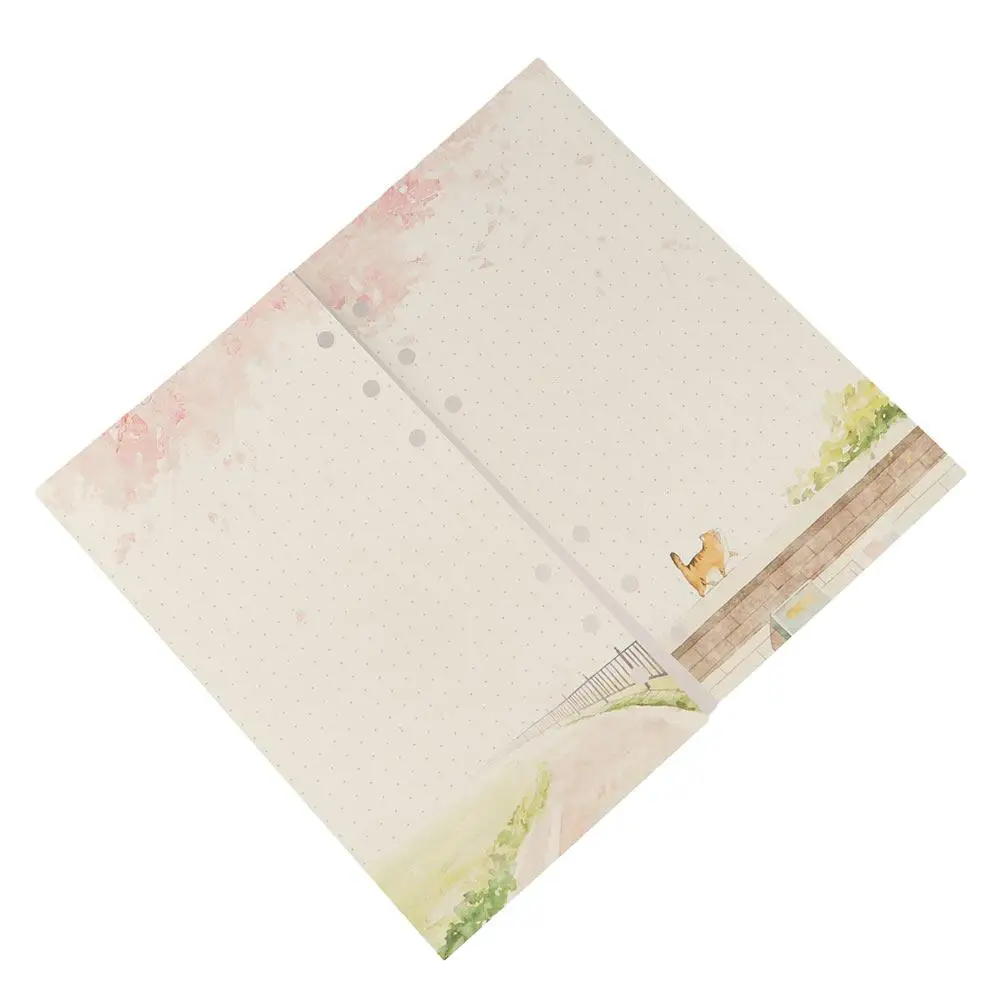 Guest Book Grid Pages Notebook Refill Notebook Binder Notebook Inner Pages 80 Sheets Loose Leaf A6 Sakura And Cat Binder