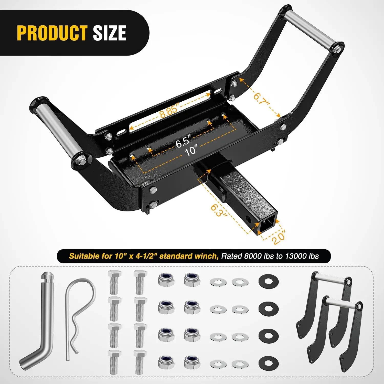 New Driver Recovery Products Bumper Hitch Receiver Winch Mounting Plate Condition New Winch Bracket