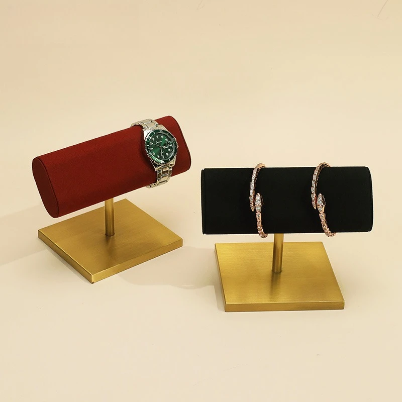 High-end Synthetic Trays Leather Bracelet Live-streaming Metal Pendant Watch Trays Display Item Home Decor Tabletts ZY40TP