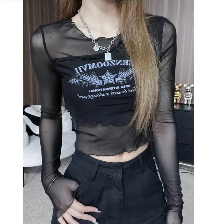 

Women's Retro Fashion Sexy Blouses 2025 Spring Summer Latest Charming Hoodie Long Sleeve T-Shirt Irregular Daily Versatile Top