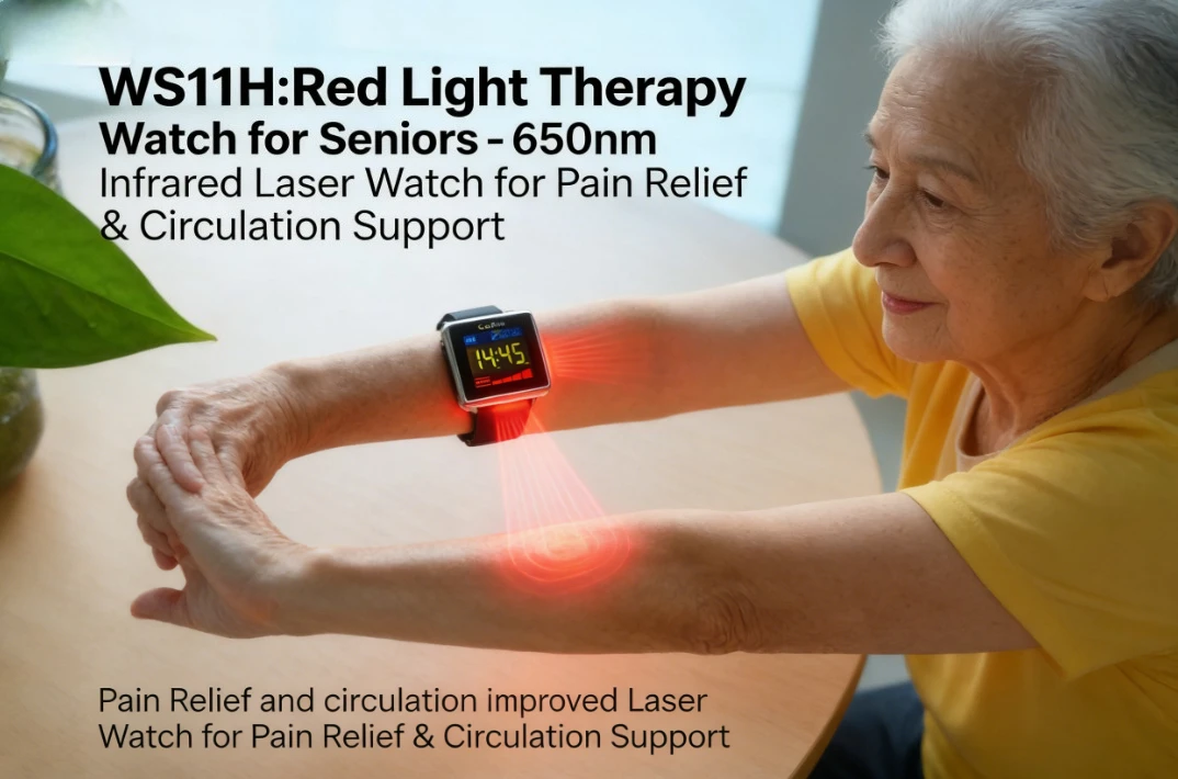 

Легкие портативные инфракрасные лазерные часы для терапии 650 нм для ухода за запястьями пожилых людей, восстановления мышц, неинвазивные