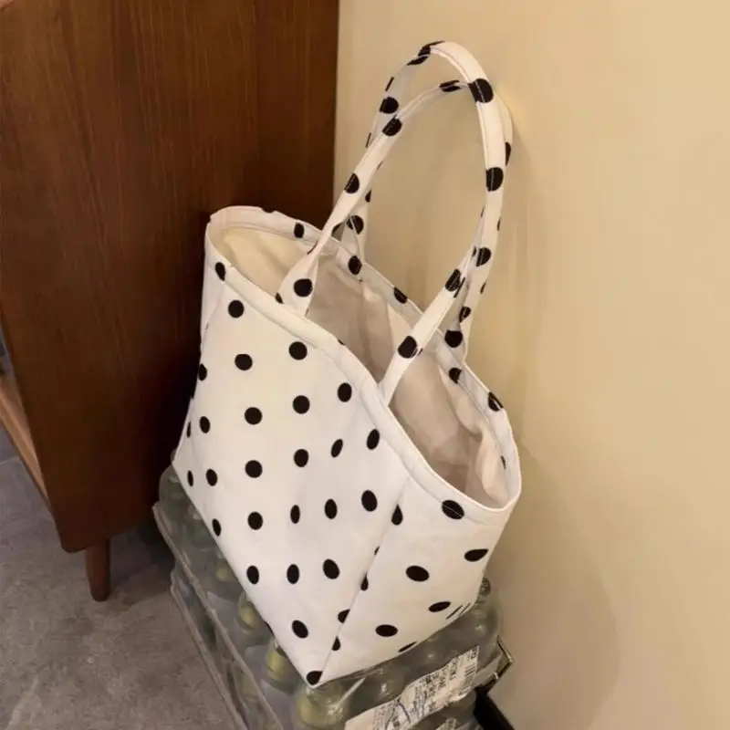 Neue Umhängetasche, große Kapazität, Einkaufstasche aus Canvas, schlichtes Design, Reisetasche für Damen und Mädchen. – Detail 4