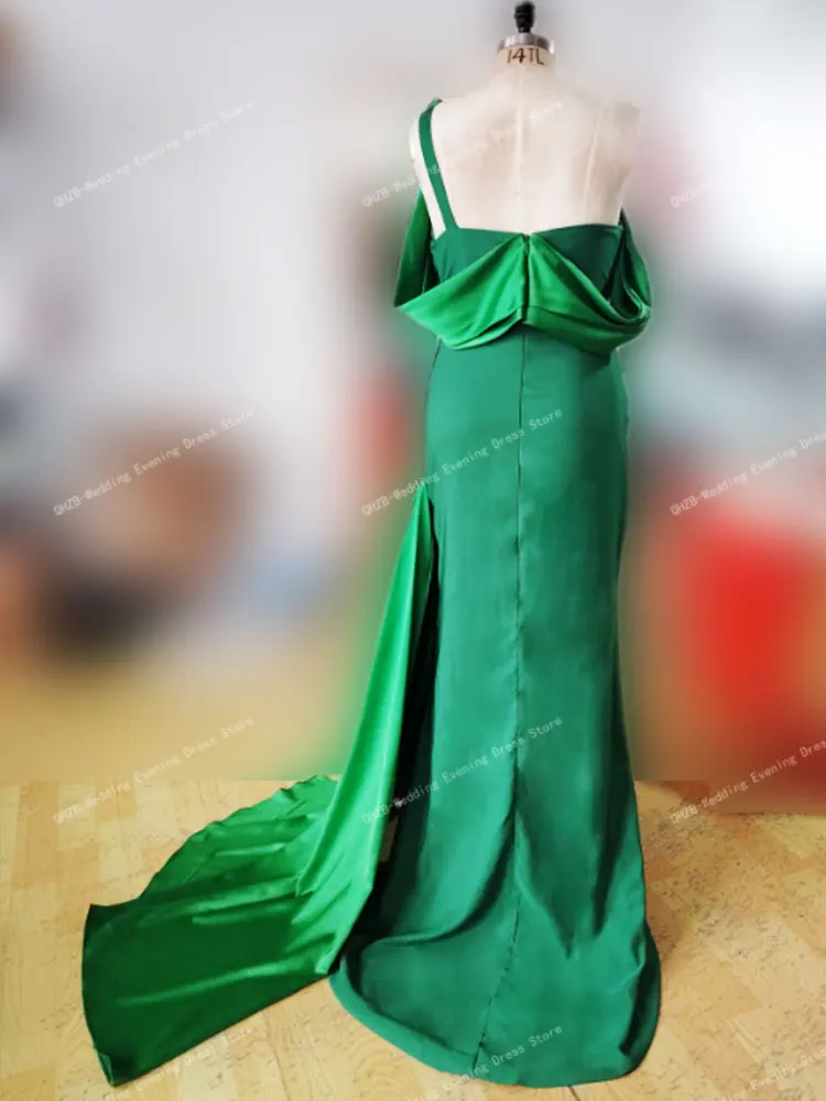 Moda fuera del hombro mujeres vestidos de noche formales sin espalda tren de barrido invitados de boda vestidos de fiesta para vestido de fiesta personalizar