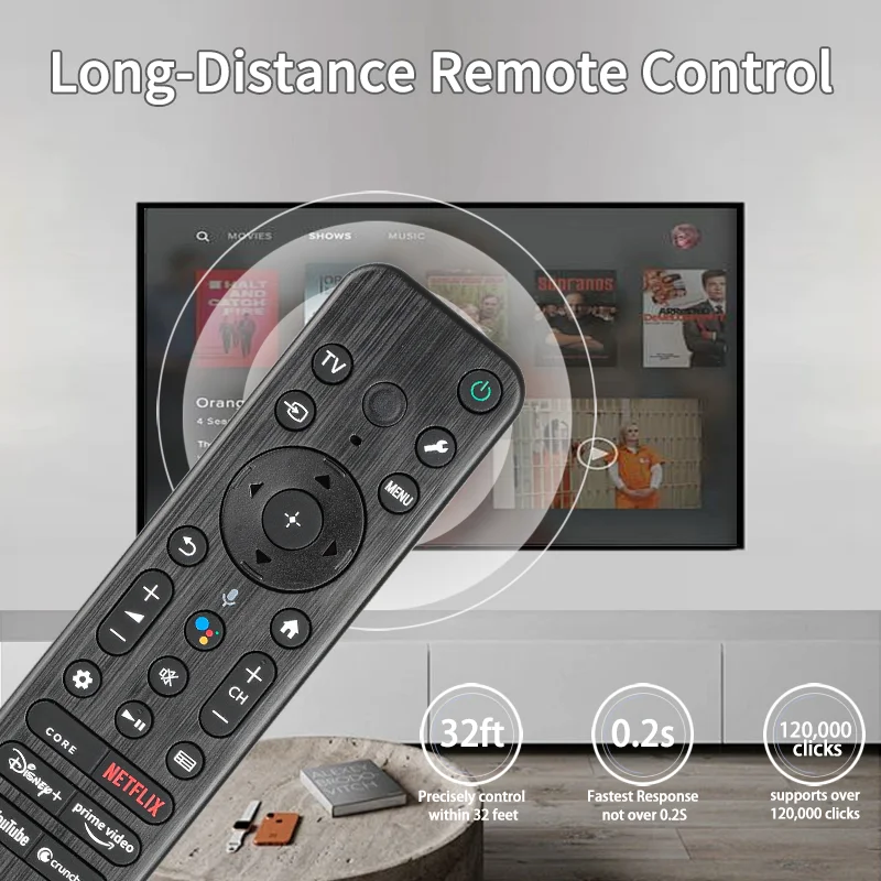 RMF-TX810U لاستبدال جهاز التحكم عن بعد الصوتي من سوني مع أزرار NETFLIX PrimeVideo YouTube، للتلفزيون الذكي XR-83A80L