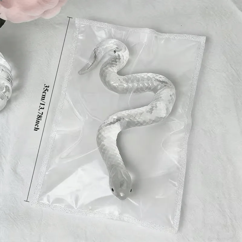 White Snake Squeeze Toy, Realistic Smooth Texture, Perfect Prank Funny Gift for Desk Decor, Birthday Party Favor