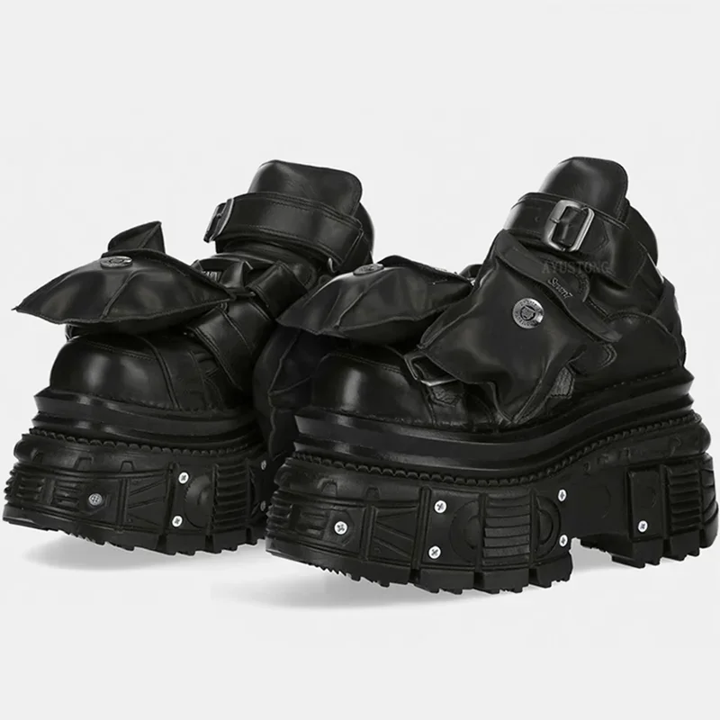 

Ботинки на платформе с металлическими украшениями, разноцветные лоскутные ботинки, размер 35–45, новые поступления, модные женские мотоциклетные ботинки