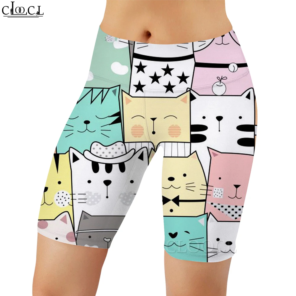 CLOOCL Vrouwen Legging Grappige Cartoon Kat Patroon 3D Gedrukt Casual Shorts voor Vrouwelijke Gym Workout Sport Push-up Sexy leggings