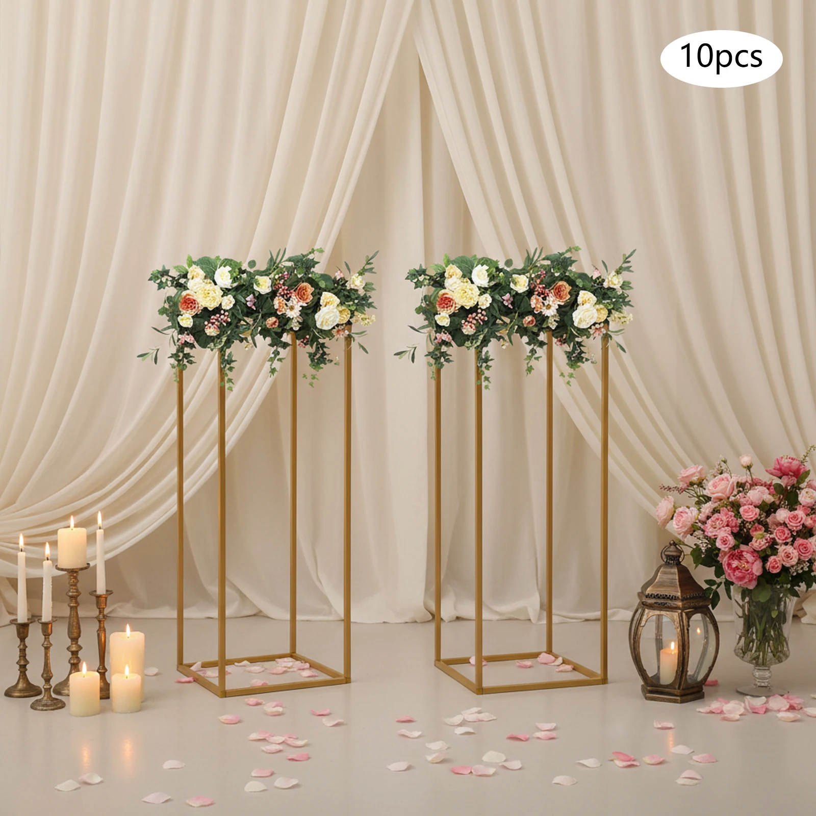 

10 шт., 23,62 дюйма, высокая золотая металлическая подставка для цветов, геометрическая подставка для вазы для цветов для свадебных столов, вечеринок, мероприятий