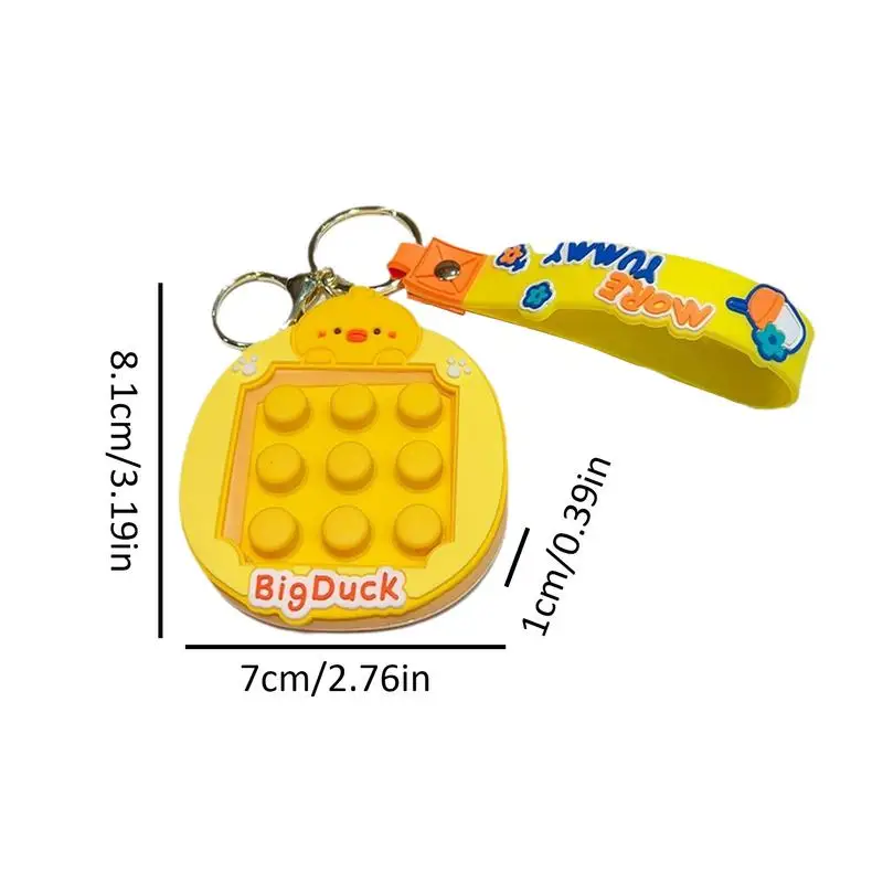 Key Chain Pendant Cartoon Duck Bubble Fidget Pendants Pinch Toy Stress Relief Keyring Charm Keychains Pendant For Bag Backpack